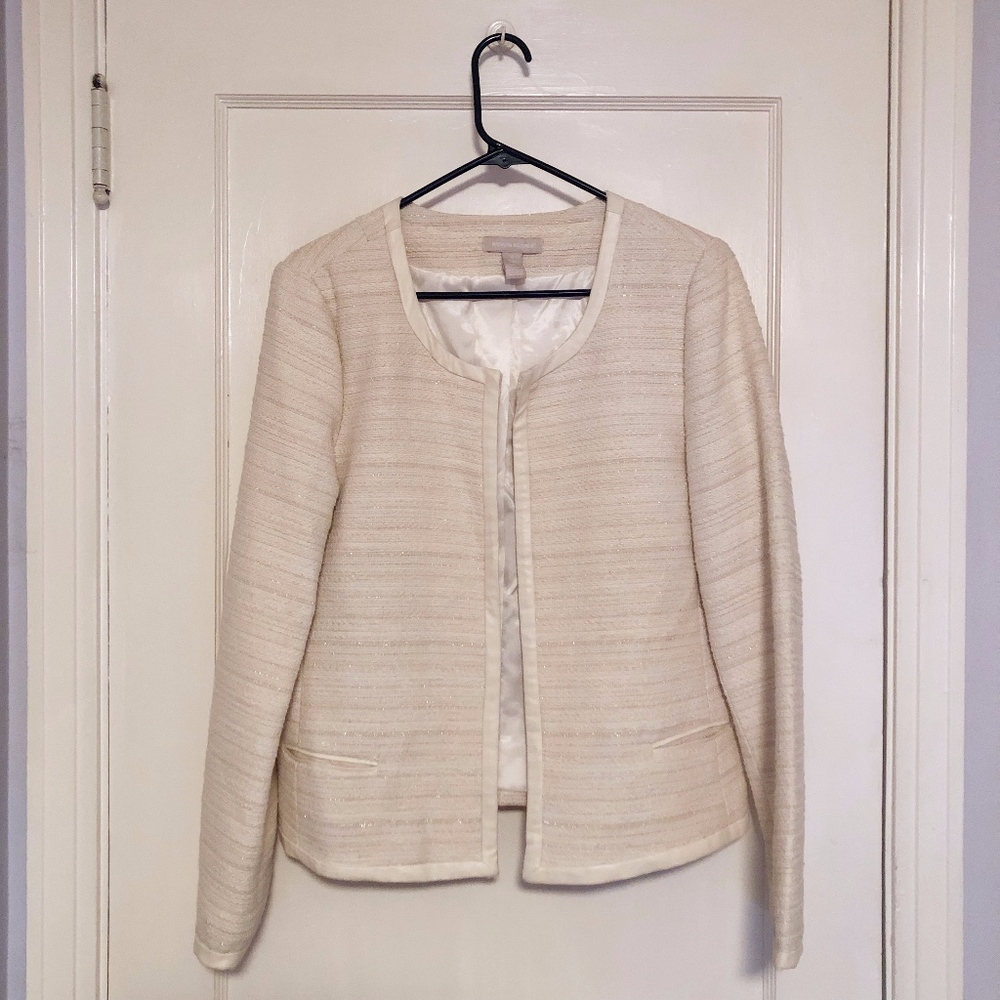 Banana Republic Woven Cream Blazer